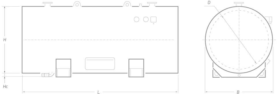 Водонагреватель 2000 литров накопительный горизонтальный